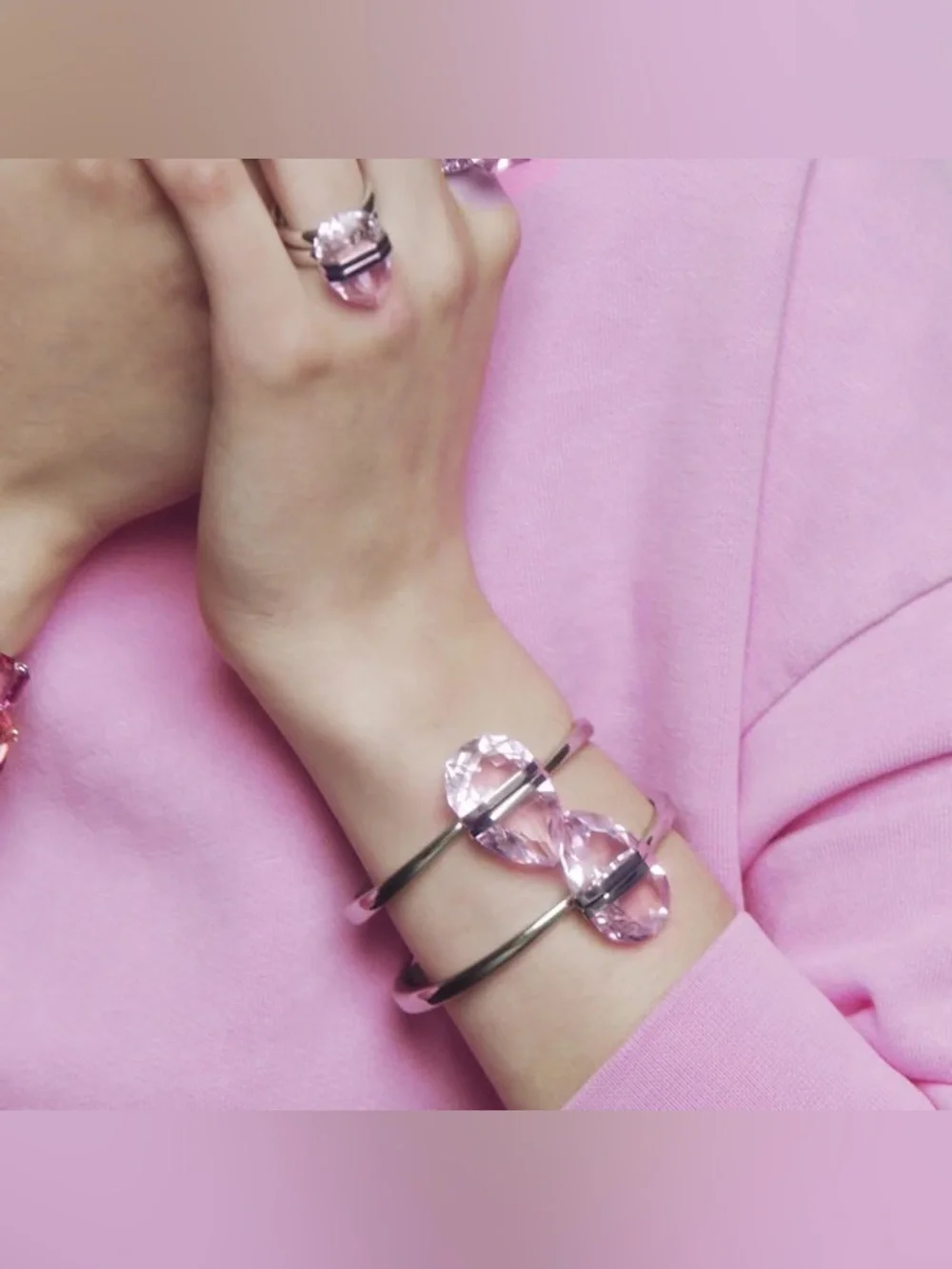 New! SWAROVSKI Lucent Ring PINK